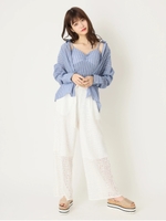 レースワイドパンツ/オフホワイト