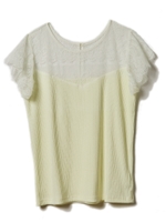 レース切替テレコトップス/ホワイト