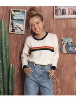 レインボーデザインニット/ホワイト(001)