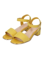 ローヒールストラップサンダル/YEL/S