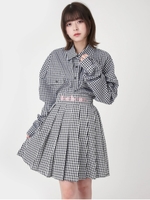 ロゴプリーツスカート/ブラック