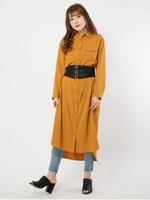 ロングシャツ羽織/イエロー