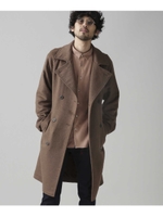 ワイドラペルウール混トレンチ/ブラウン(050)