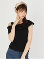 ワンショルカットソー/ブラック