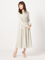 花柄サイドリボンワンピース/シロ