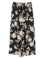 花柄リラックスワイドパンツ/ブラック