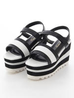 厚底ウエッジサンダル/BL/WH