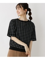 先染め千鳥格子ポンチトップス/ブラック(119)