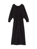 前後2wayカシュクールカットソーワンピース/ブラック