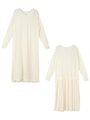 前後2wayプリーツワンピース/オフホワイト