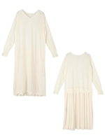 前後2wayプリーツワンピース/オフホワイト