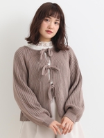 前後2wayリボンカーデ/モカ