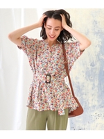 総柄ベルトツキビックシルエット/ホワイト(001)