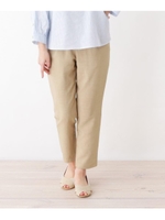 麻調テーパードドロストパンツ/ライトベージュ(051)