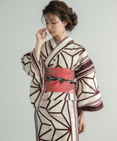 [単品]麻の葉古典柄綿麻浴衣