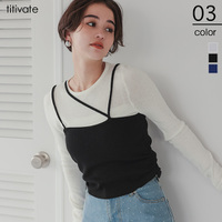 アシメレイヤードキャミソールセットトップス