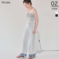 柄編みノースリワンピース