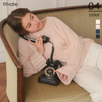 クロップド丈リブニットプルオーバー