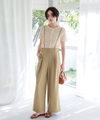 サスペンダータックワイドパンツ