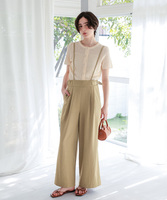 サスペンダータックワイドパンツ