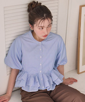 ランダムフリルヘムシャツトップス