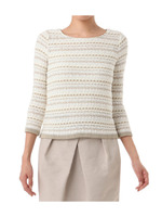 [L]ミックスツイードニットトップス