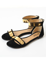 【glifeed】プレート付フラットサンダル