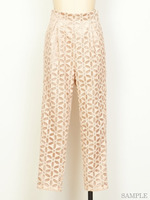 オーガンジーフラワータックパンツ