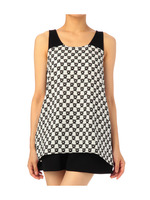 幾何学柄タンクトップ