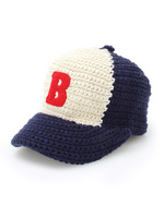 配色アップリケロゴニットキャップ