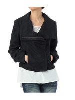 スエード調ジップアップライダースブルゾン