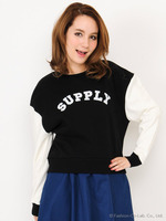 バイカラー裏毛プルオーバー