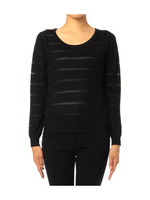 透かしボーダープルオーバーニット