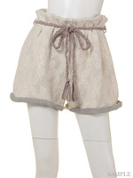 裏毛レースハイウエストパンツ