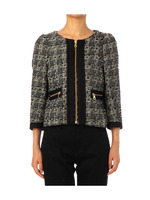 ノーカラーツイードジャケット