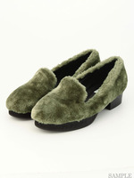 ファーフラットシューズ