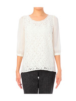 [L]レース切り替えブラウス