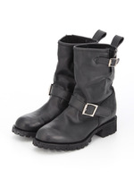 ストーンウォッシュ加工レザーエンジニアブーツ