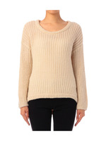 ボリュームスリーブゴム編みニットプルオーバー