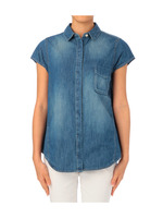 Munich バックギャザーデニムブラウス