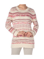 段染め糸使いマルチボーダーニット