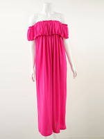 オフショルギャザー　マキシワンピ