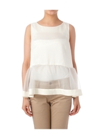 シフォン切り替えブラウス