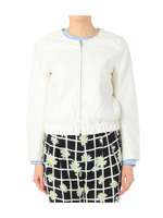 フェイクレザーノーカラージャケット