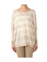 ラメボーダードルマンスリーブニット