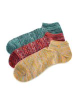 幾何学柄メランジスニーカーソックス3足セット