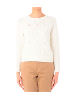 編み柄ラグランスリーブニット