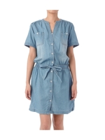 ウエストリボンシャツワンピース