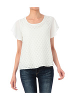 シフォン×レースプルオーバー