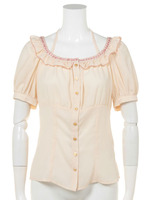 バックレースアップブラウス